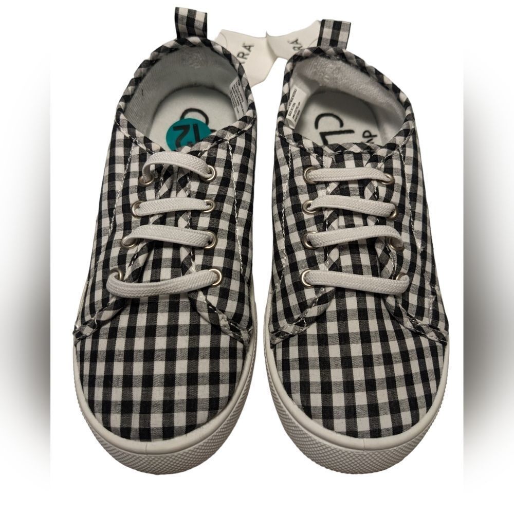 Girls Dynasty Classics Gingham checkerboard slip-on sneakers size 12 kids